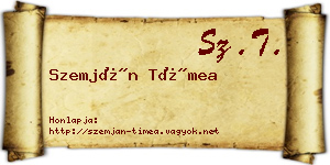 Szemján Tímea névjegykártya